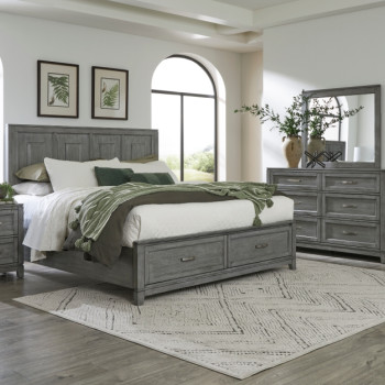 1450K-1CK*4 4PC SETS California King Platform Bed with Footboard Storage
