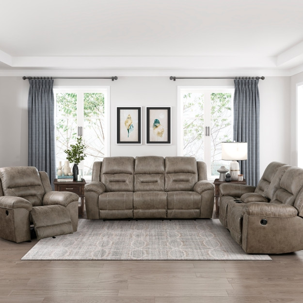 8538BR*3 3PC SETS Double Reclining Sofa + Love Seat + Chair