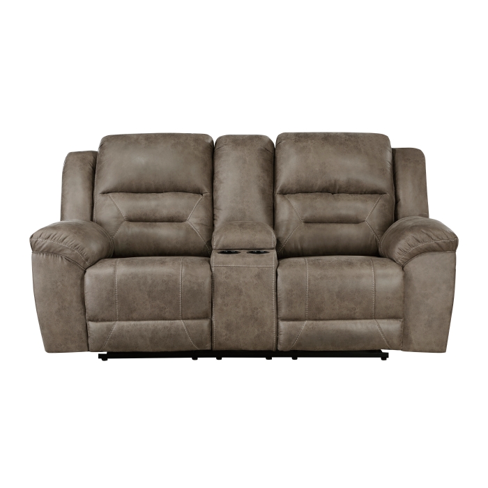 8538BR-2 Double Reclining Love Seat with Center Console
