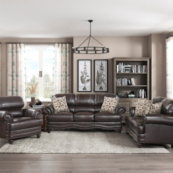 9268BRW*3 3PC SETS Sofa + Love Seat + Chair