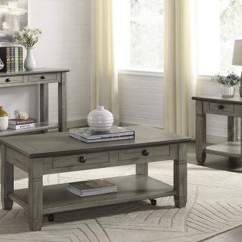 5627GY-3PC 3PC SETS Cocktail Table + End Table + Sofa Table