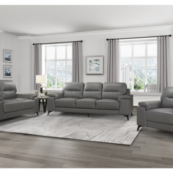 9514DGY*3 3pc Set: Sofa, Love, Chair