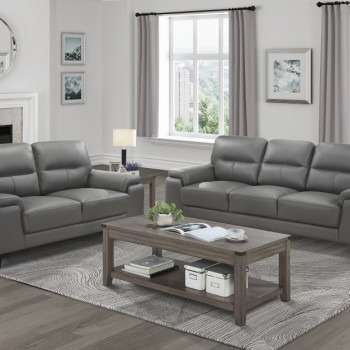 9514DGY*2 2pc Set: Sofa, Love