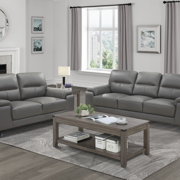 9514DGY*2 2pc Set: Sofa, Love