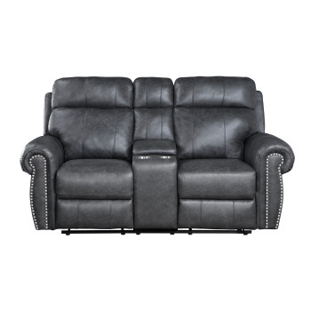 9488GY-2 Double Reclining Love Seat with Center Console