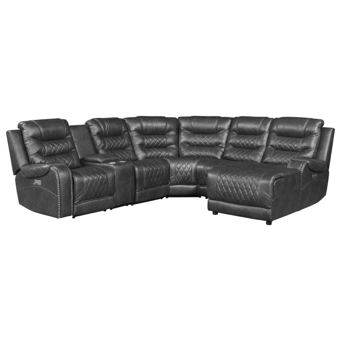 9405GY*6LRRC 6-Piece Modular Power Reclining Sectional with Right Chaise