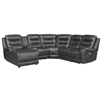 9405GY*6LCRR 6-Piece Modular Power Reclining Sectional with Left Chaise