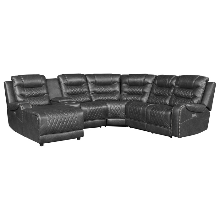 9405GY*6LCRR 6-Piece Modular Power Reclining Sectional with Left Chaise