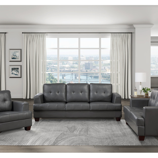 9309GY*3 3pc Set: Sofa, Love, Chair