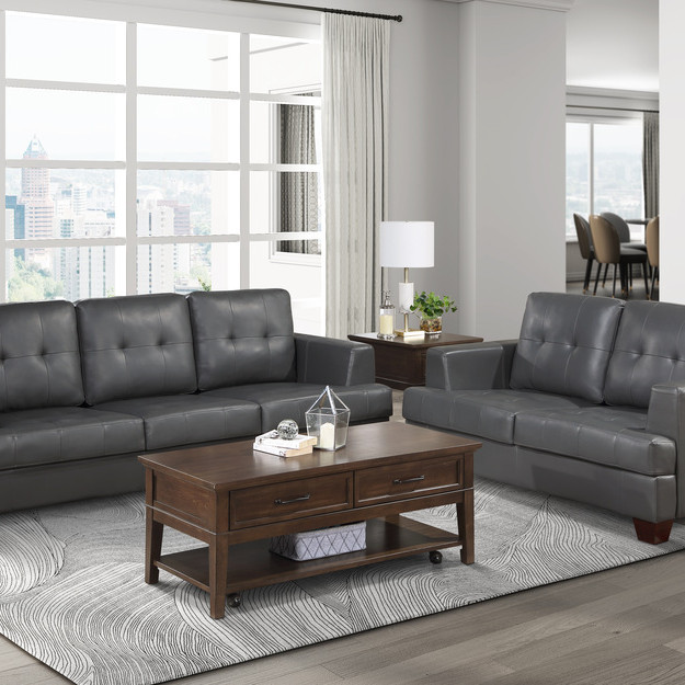 9309GY*2 2pc Set: Sofa, Love