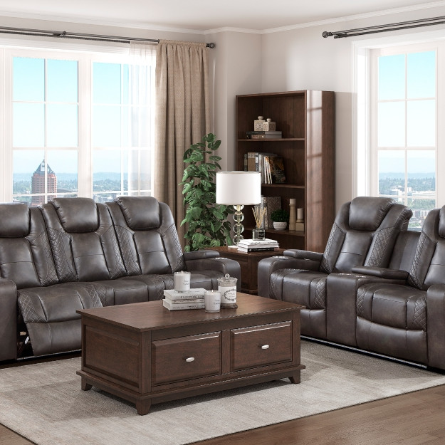 9211BRG*3PWH 3pc Set: Sofa, Love, Chair (Power)