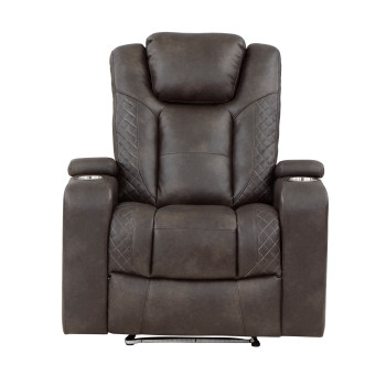 9211BRG-1PWH Power Reclining Chair with Power Headrest and Storage Arms, Cup Holders