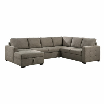 9206BR*3LC3R 3-Piece Sectional with Pull-out Bed and Left Chaise with Hidden Storage