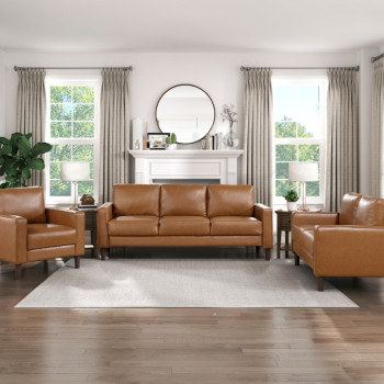9203BRW*3 3pc Set: Sofa, Love, Chair