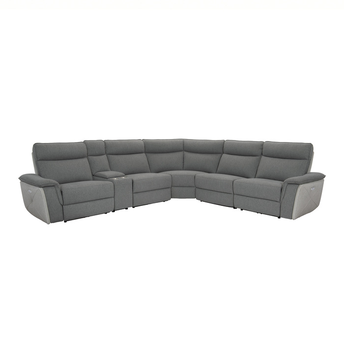 8259DG*6SCPWH 6-Piece Modular Power Reclining Sectional with Power Headrests