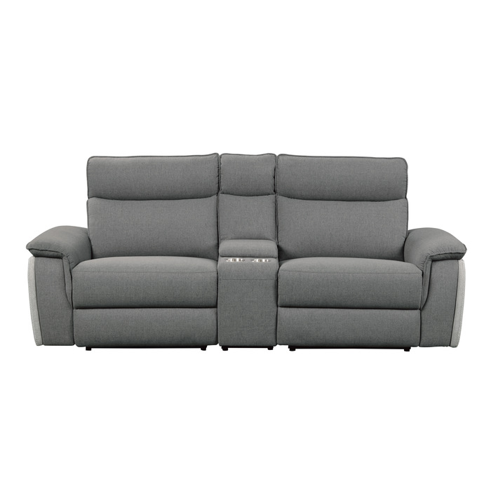 8259DG-2CNPWH* Power Double Reclining Love Seat with Center Console and Power Headrests