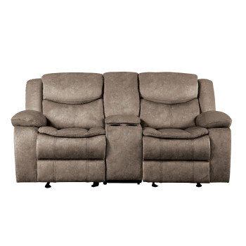 8230FBR-2 Double Glider Reclining Love Seat with Center Console