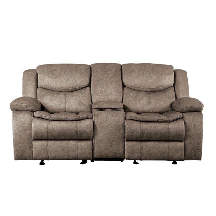 8230FBR-2 Double Glider Reclining Love Seat with Center Console