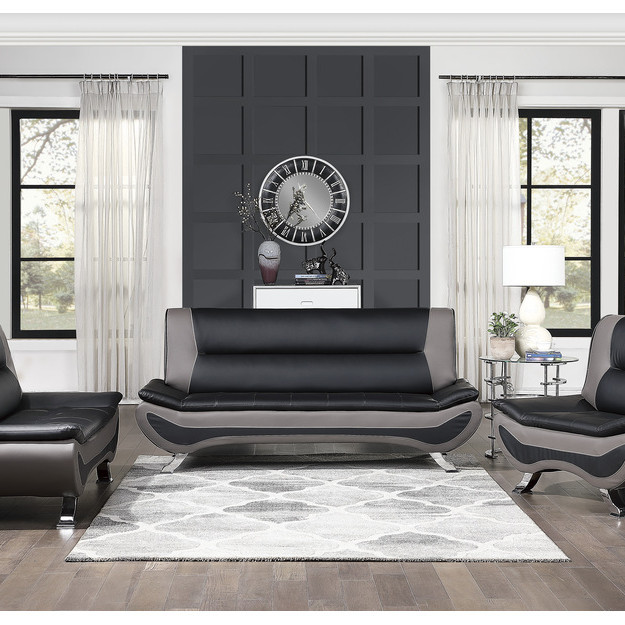 8219BLK*3 3PC SETS Sofa + Love Seat + Chair