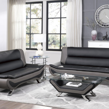 8219BLK*2 2PC SETS Sofa + Love Seat