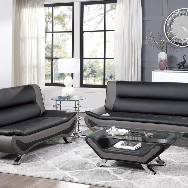 8219BLK*2 2PC SETS Sofa + Love Seat