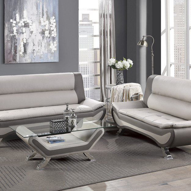 8219BEG*2 2PC SETS Sofa + Love Seat