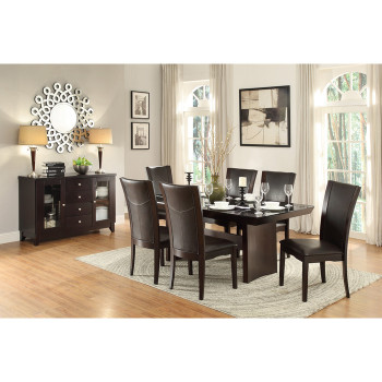 710-72TR*7 7PC SETS Dining Table, Glass Insert