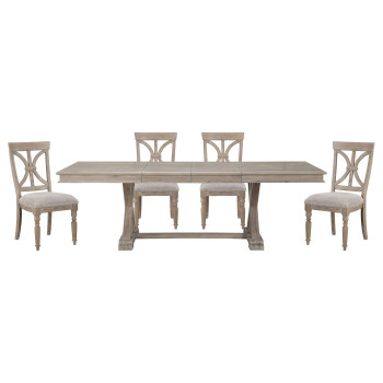 1689BR-96*5 5PC SETS Dining Table + 4 Side Chair