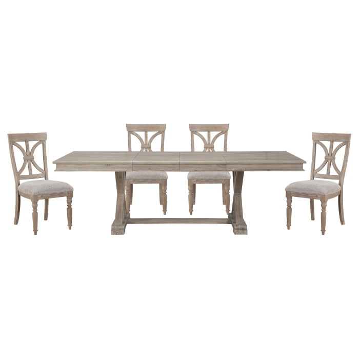 1689BR-96*5 5PC SETS Dining Table + 4 Side Chair