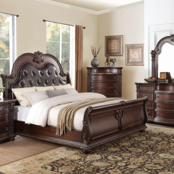 1757-1*4 4PC SETS Queen Sleigh Bed