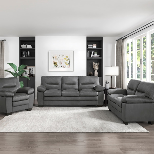 9328DG*3 3pc Set: Sofa, Love, Chair