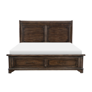 1406-1* Queen Platform Bed with Footboard Storage