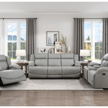 9207GRY*3 3PC SETS: Sofa, Love, Chair