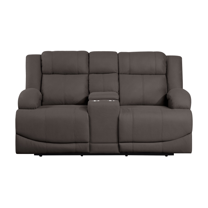 9207CHC-2PW Power Double Reclining Love Seat with Center Console