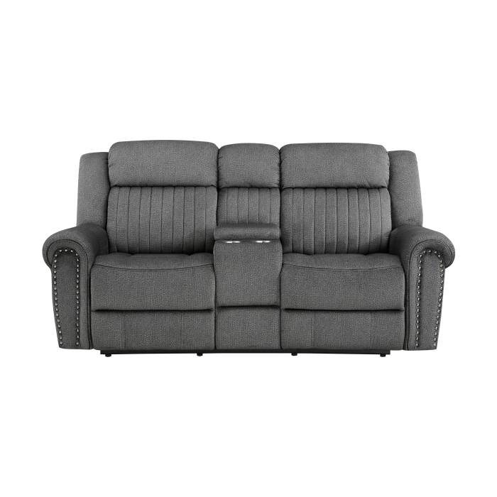 9204CC-2PW Power Double Reclining Love Seat with Center Console