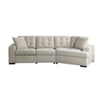 9401BEG*22LRU 2-Piece Sectional with Pull-out Ottoman