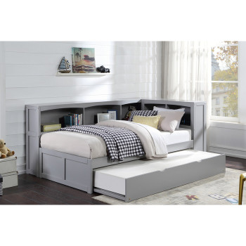 B2063BC-1BCR* Twin Bookcase Corner Bed with Twin Trundle