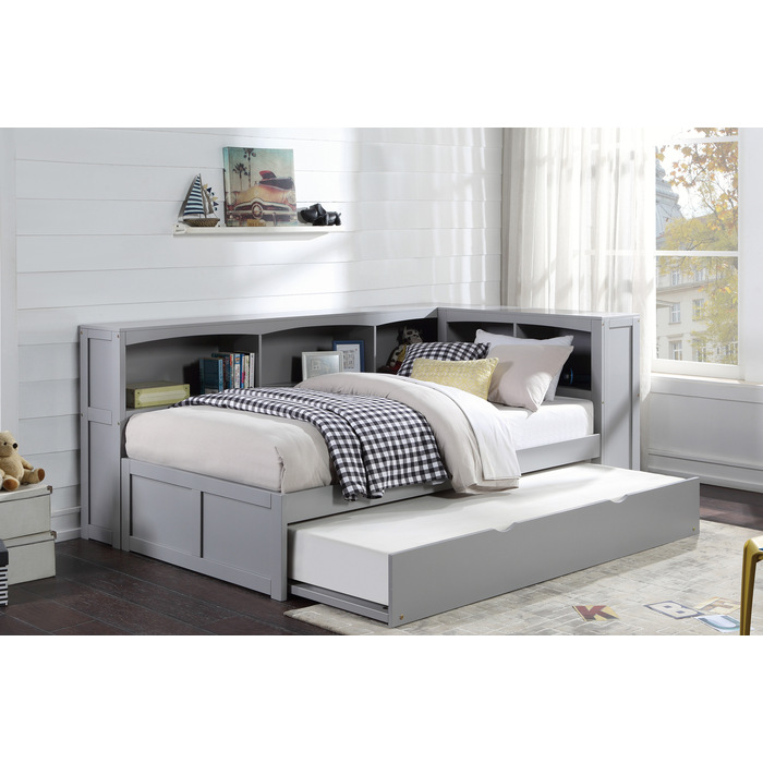 B2063BC-1BCR* Twin Bookcase Corner Bed with Twin Trundle
