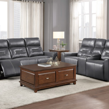 9446GY*2PW 2PC Set: Sofa, Love (Power)