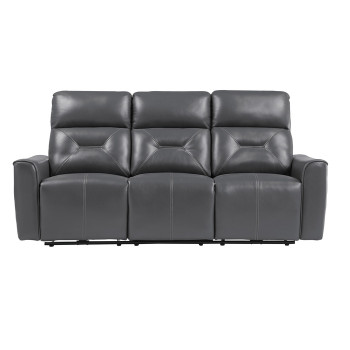 9446GY-3PW Power Double Reclining Sofa with USB ports