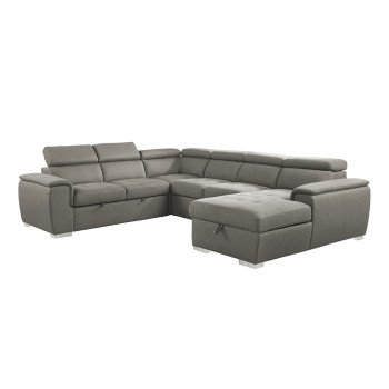 9355BR*42LRC 4-Piece Sectional with Pull-out Bed and Adjustable Headrests
