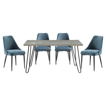 5817-60*5BU 5PC SETS Dining Table + 4 Side Chairs