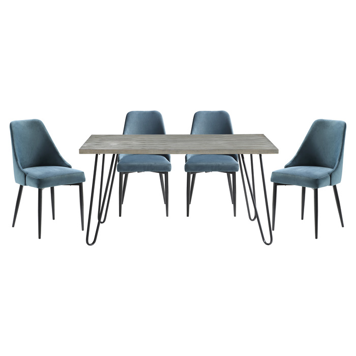 5817-60*5BU 5PC SETS Dining Table + 4 Side Chairs