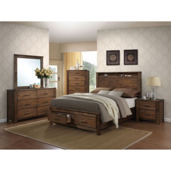 21677EK-4PC 4PC SETS MERRILEE, EASTERN KING BED + Nightstand + Mirror + Dresser