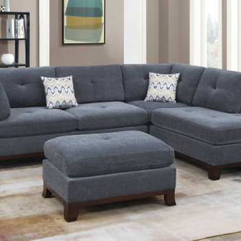 F6479 3-PC SECTIONAL W/2 ACCENT PILLOW (OTTOMAN INCLUDED)