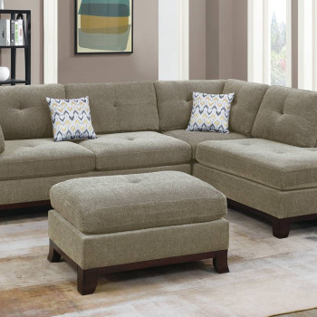 F6478 3-PC SECTIONAL W/2 ACCENT PILLOW (OTTOMAN INCLUDED)