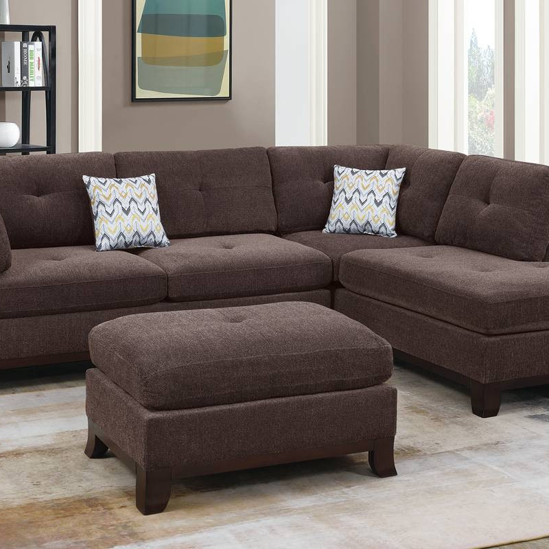 F6477 3-PC SECTIONAL W/2 ACCENT PILLOW (OTTOMAN INCLUDED)
