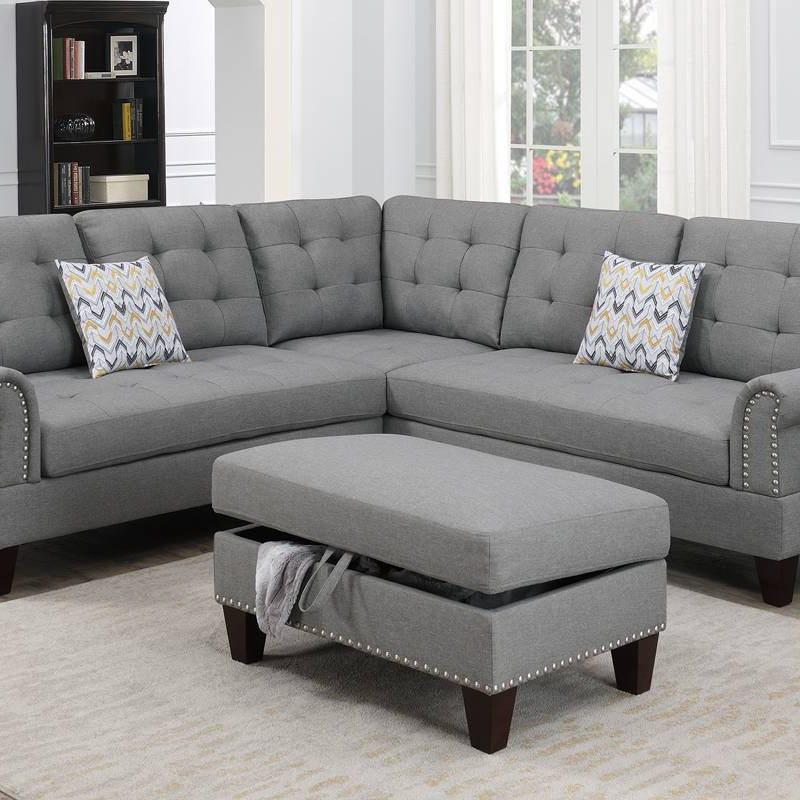 F6475 3-PC SECTIONAL W/2 ACCENT PILLOW (OTTOMAN INCLUDED)