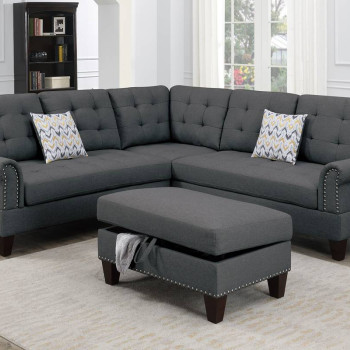 F6474 3-PC SECTIONAL W/2 ACCENT PILLOW (OTTOMAN INCLUDED)