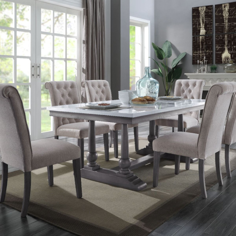 73265-7PC 7PC SETS Yabeina Dining Table + 6 Side Chairs